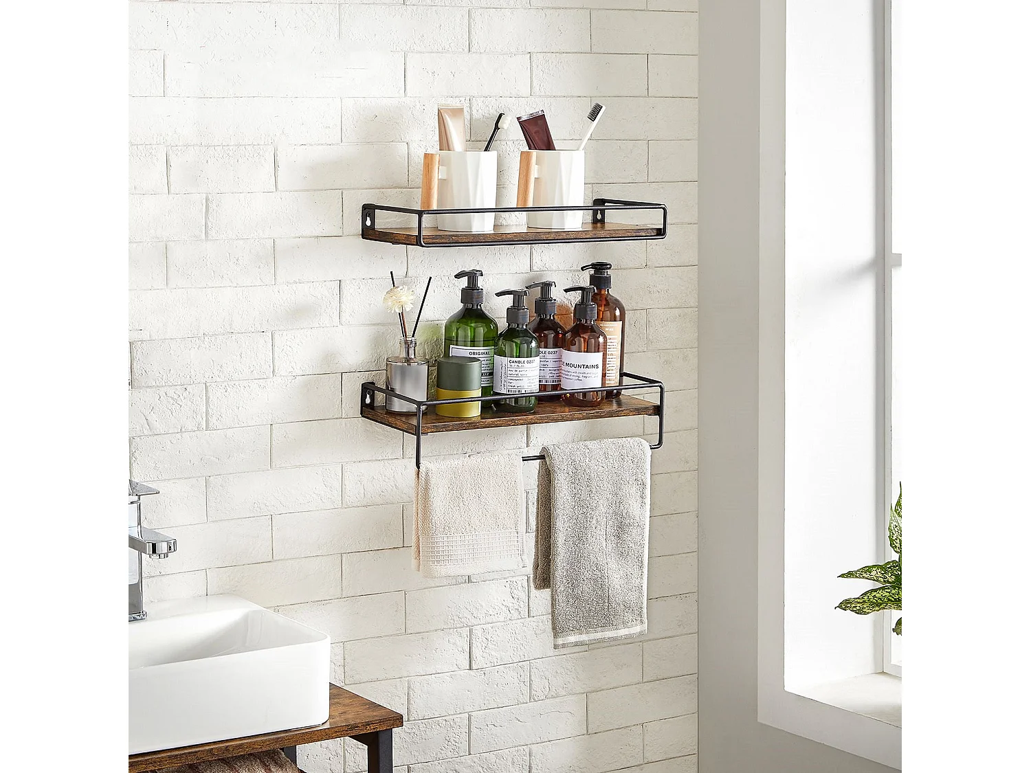 2er-Set Wandregal Schweberegal