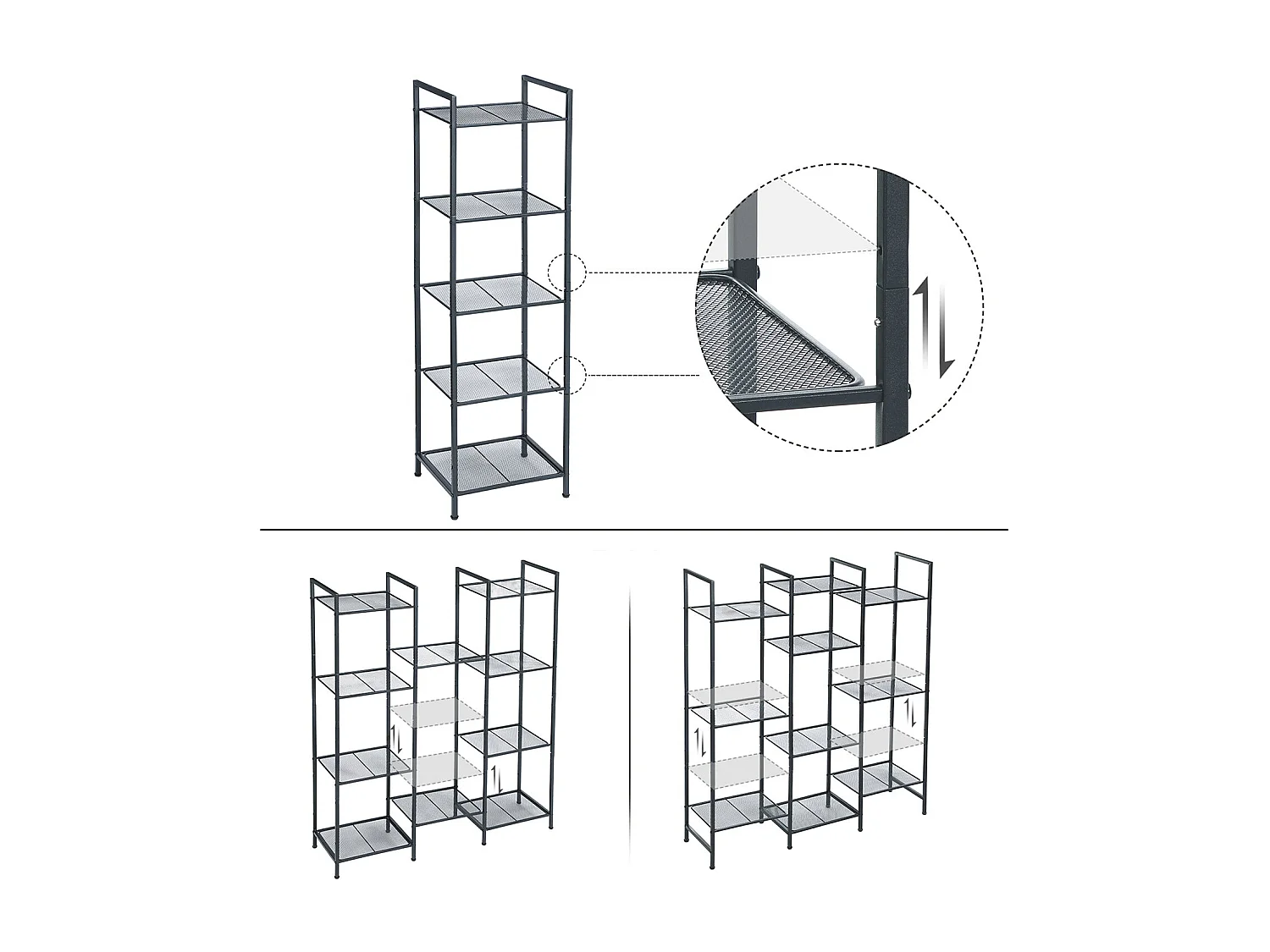 Étagère sur pied, étagère de cuisine, étagère de salle de bain