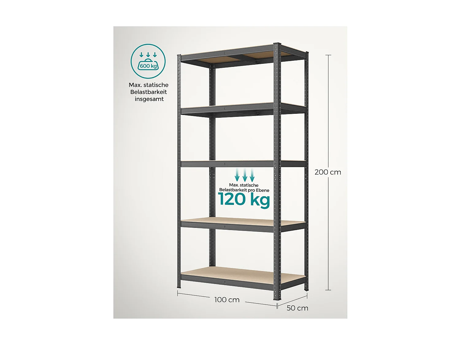 Étagère robuste Lagos, lot de 2