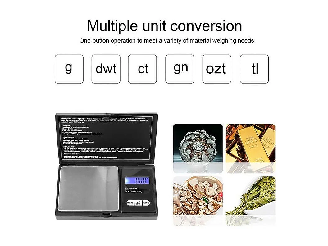 Balance électronique portative pour bijoux Herzberg HG04265