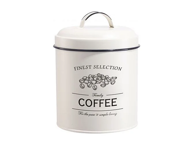 Ensemble boîte à pain et boîte à conserve vintage 4 pièces Crème Herzberg HG04418