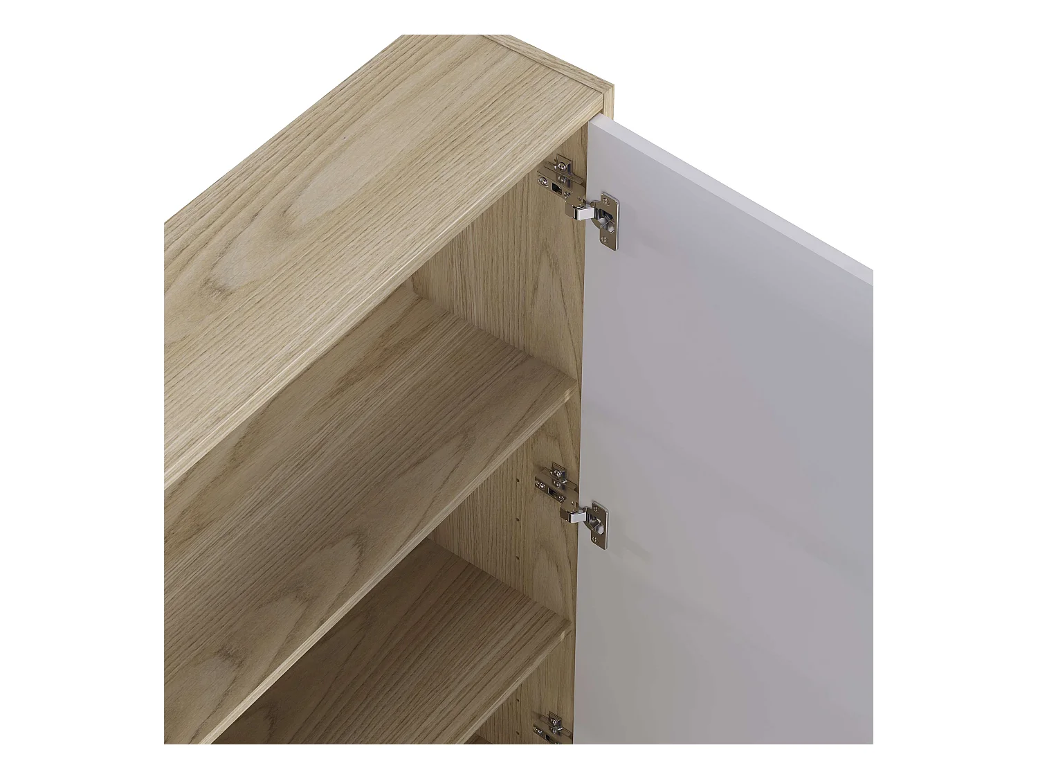 Meuble de rangement sous pente TALESA 2 portes blanc et chêne H.110 x l.91 x P.50 cm