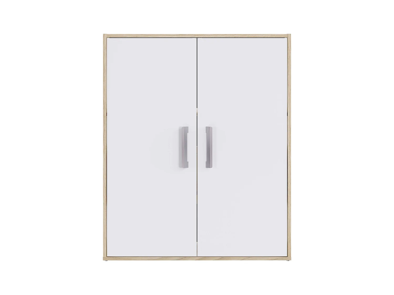 Meuble de rangement sous pente TALESA 2 portes blanc et chêne H.110 x l.91 x P.50 cm