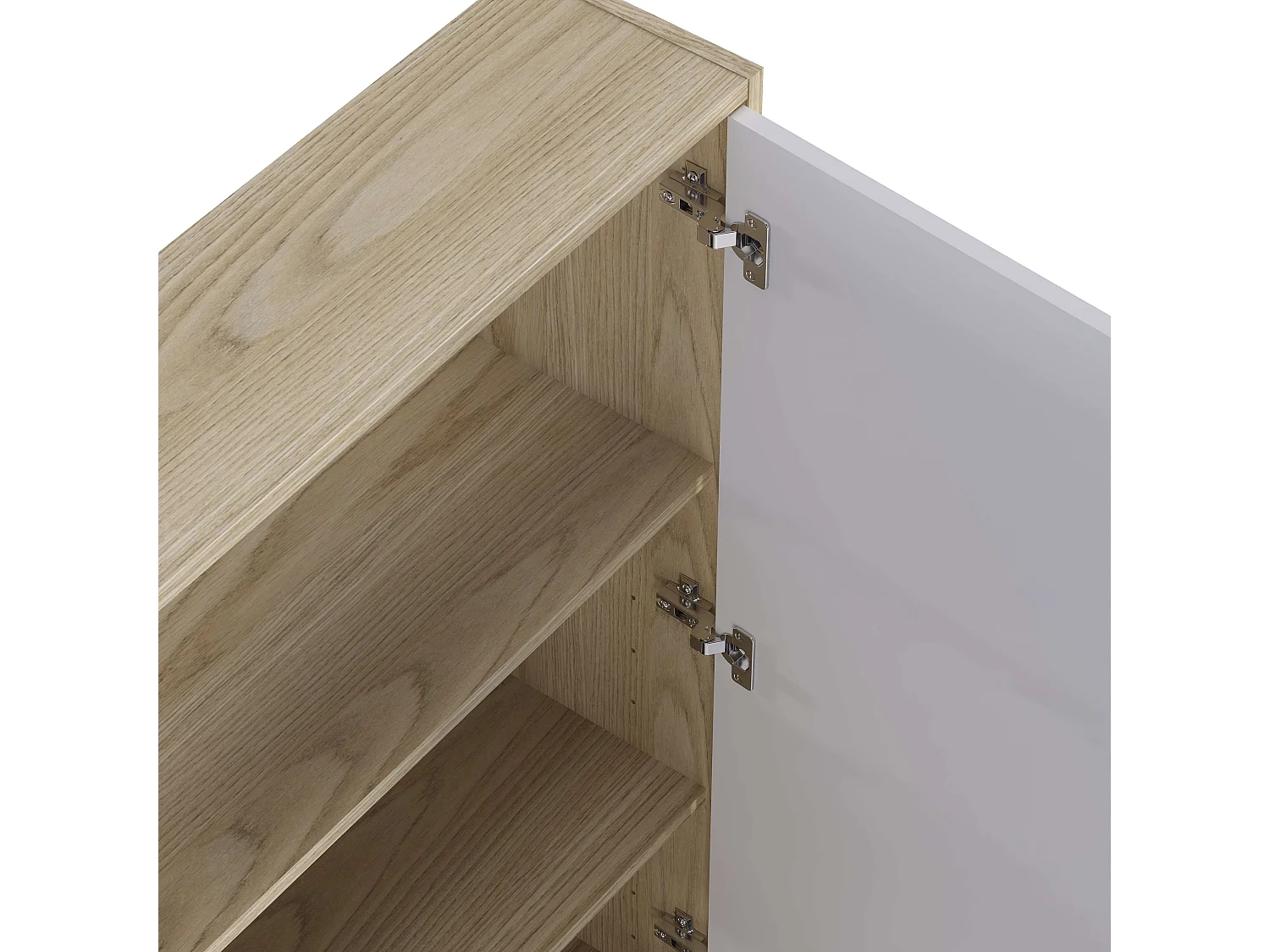 Meuble de rangement sous pente TALESA 2 portes blanc et chêne H.110 x l.91 x P.50 cm