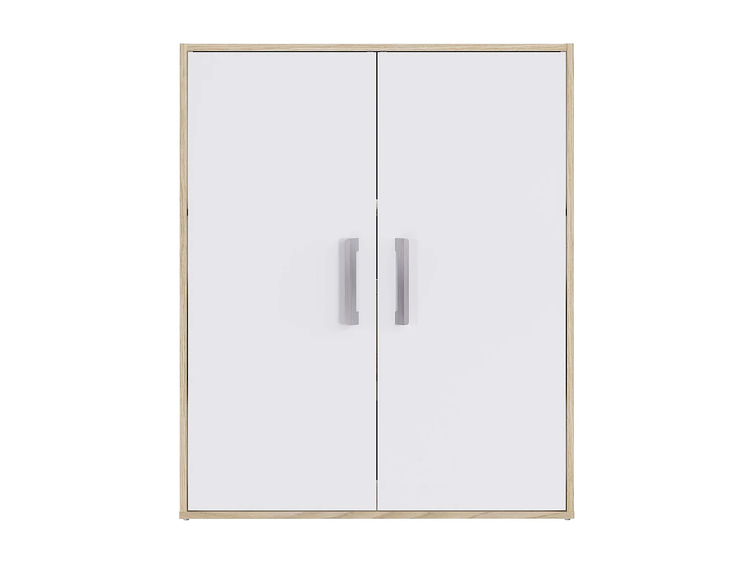Meuble de rangement sous pente TALESA 2 portes blanc et chêne H.110 x l.91 x P.50 cm