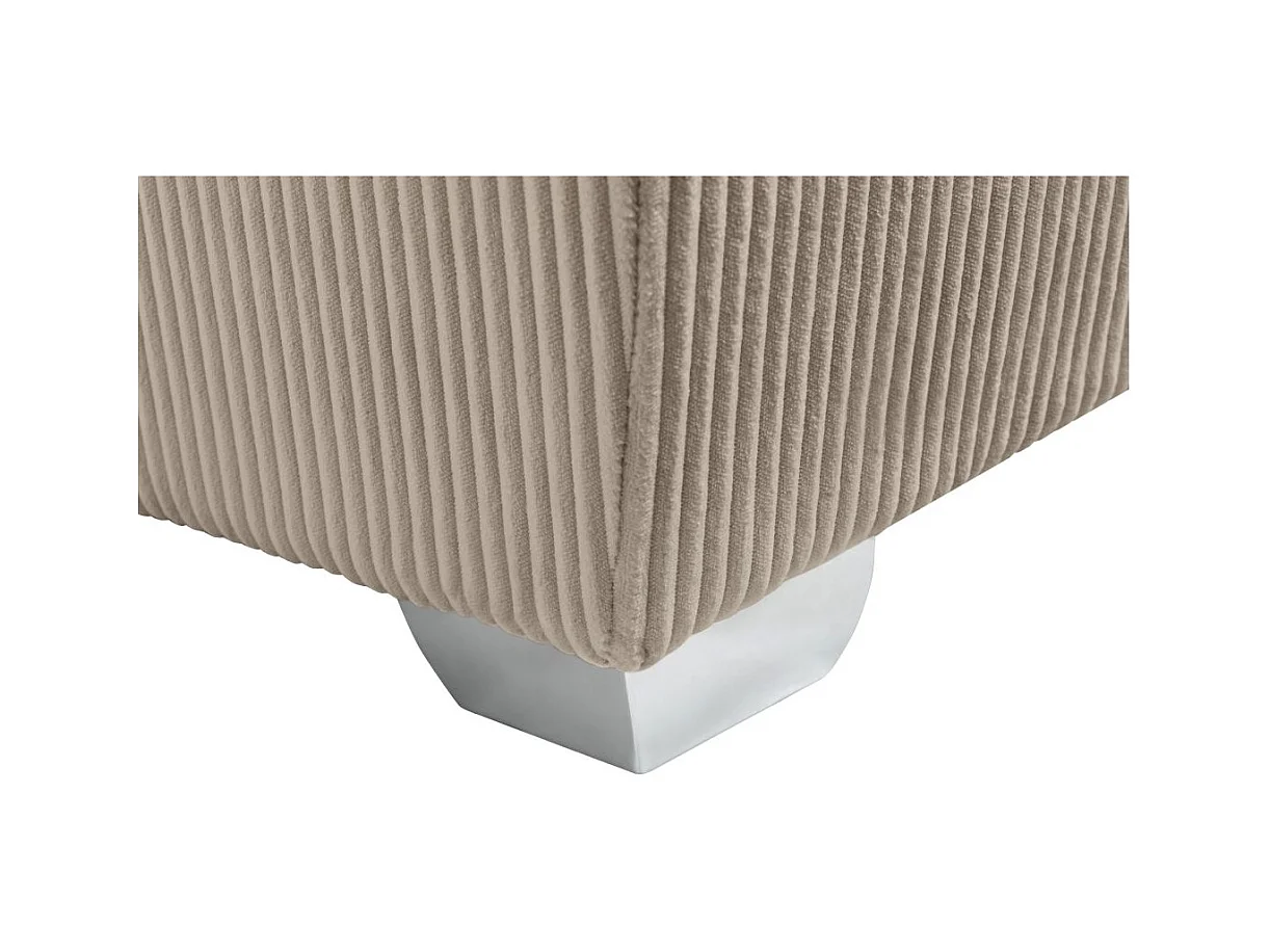 Canapé panoramique PAOLA 6 places convertible avec 2 coffres en velours côtelé taupe