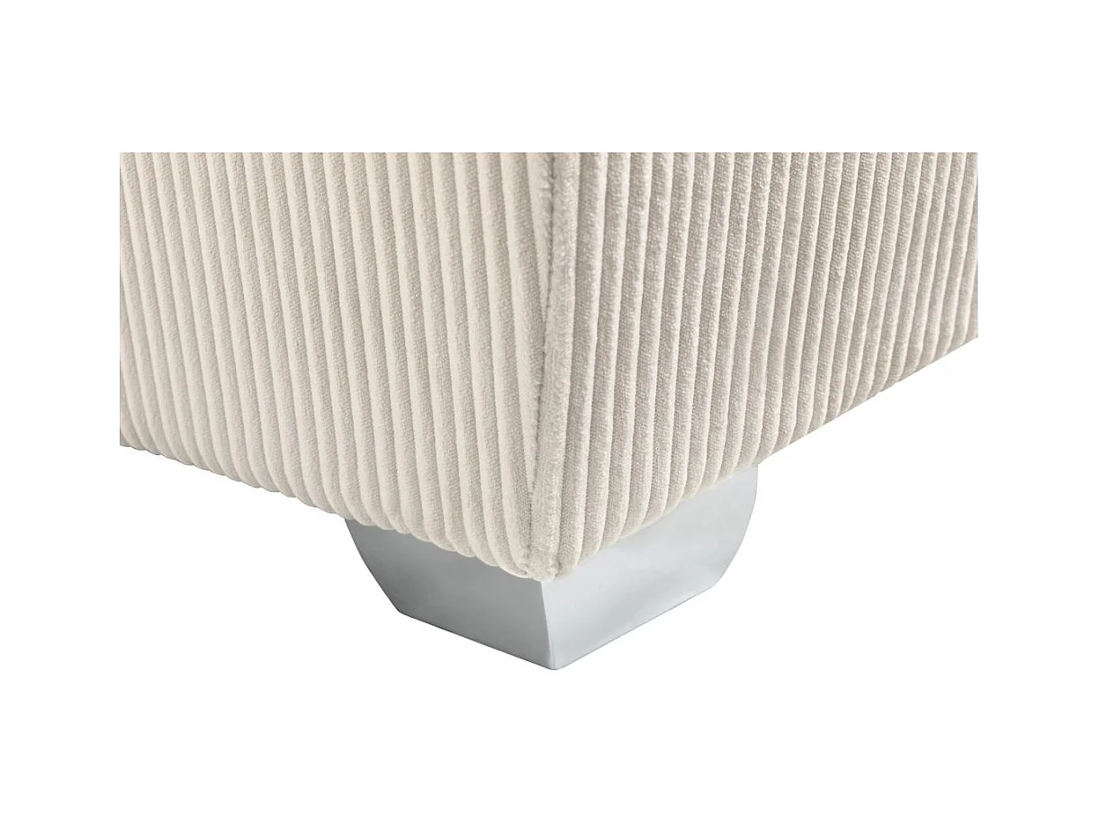 Canapé panoramique PAOLA 6 places convertible avec 2 coffres en velours côtelé beige