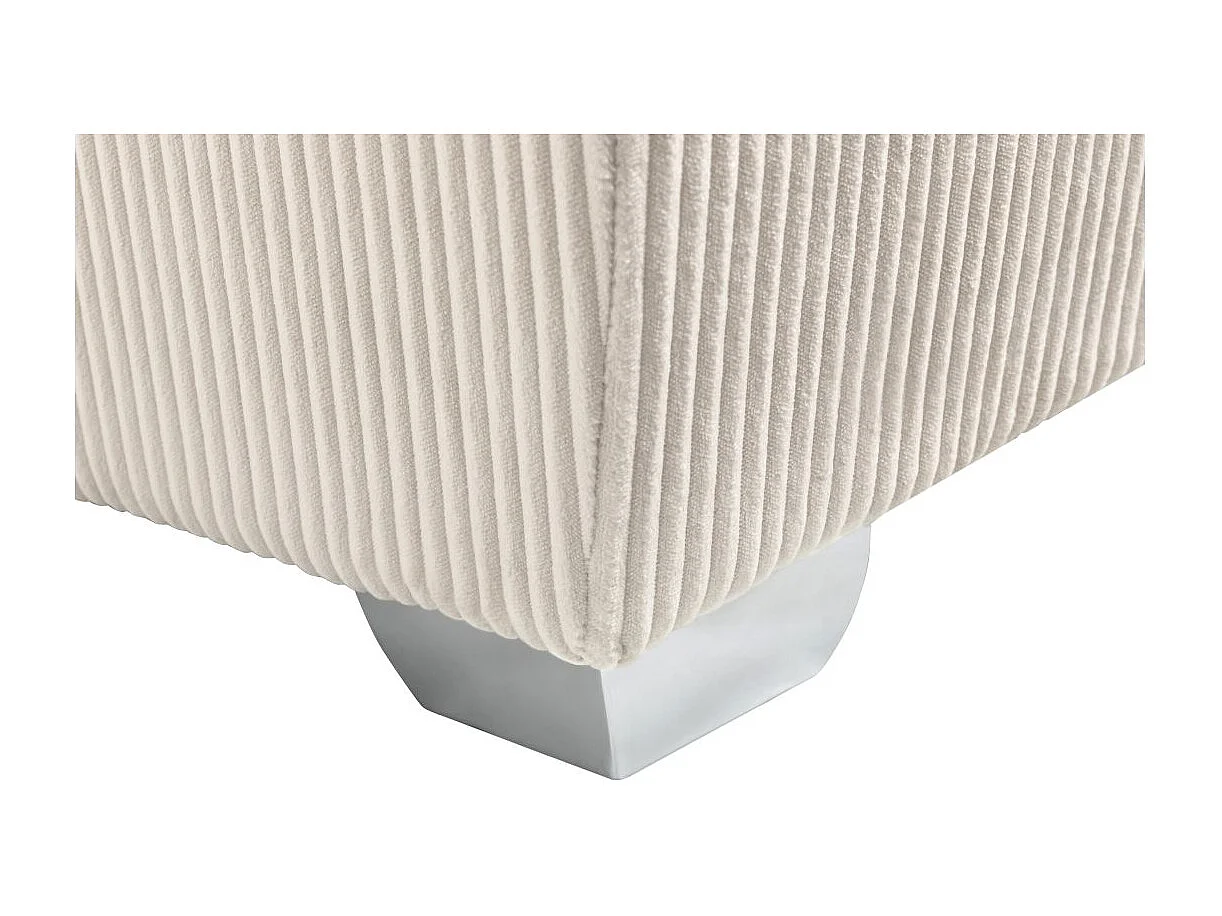 Canapé panoramique PAOLA 6 places convertible avec 2 coffres en velours côtelé beige