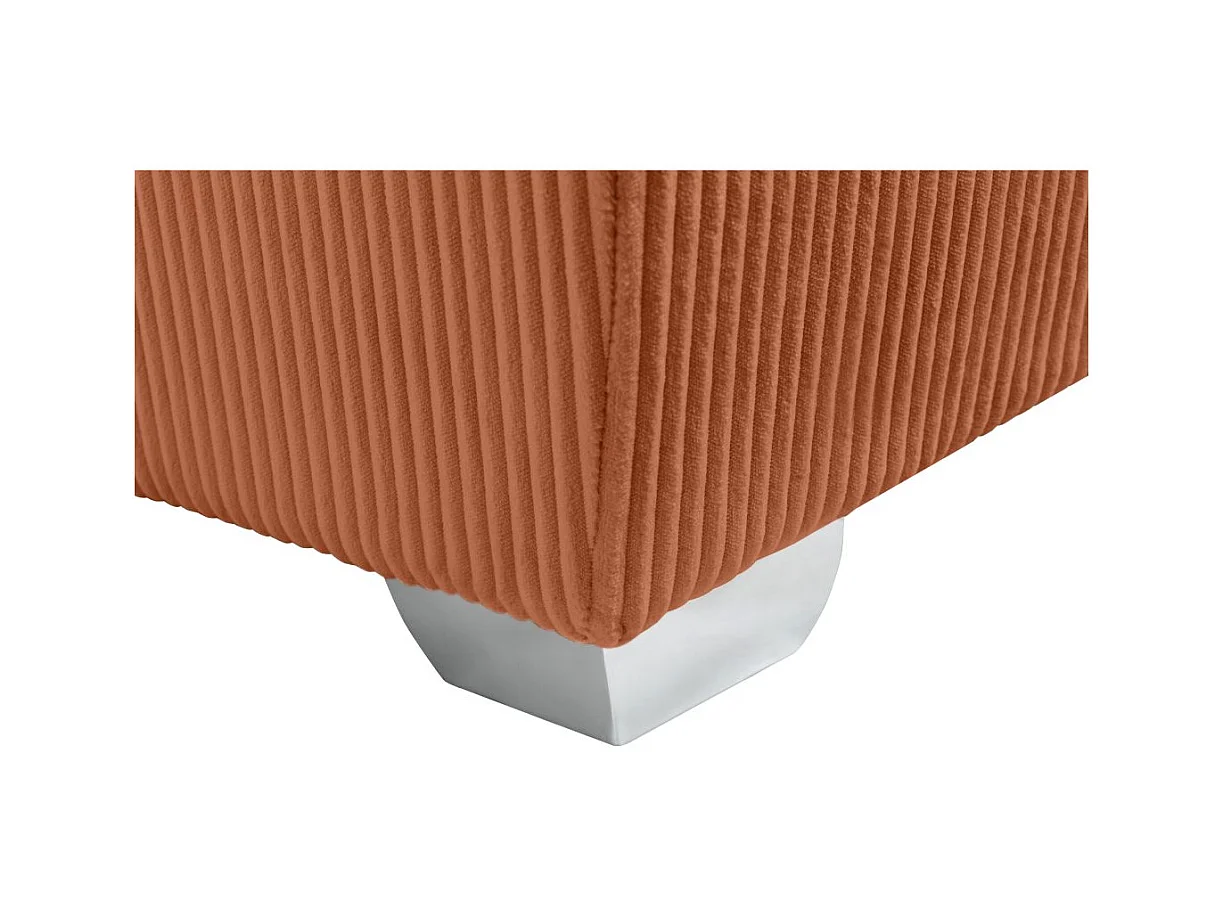 Canapé panoramique PAOLA 6 places convertible avec 2 coffres en velours côtelé terracotta