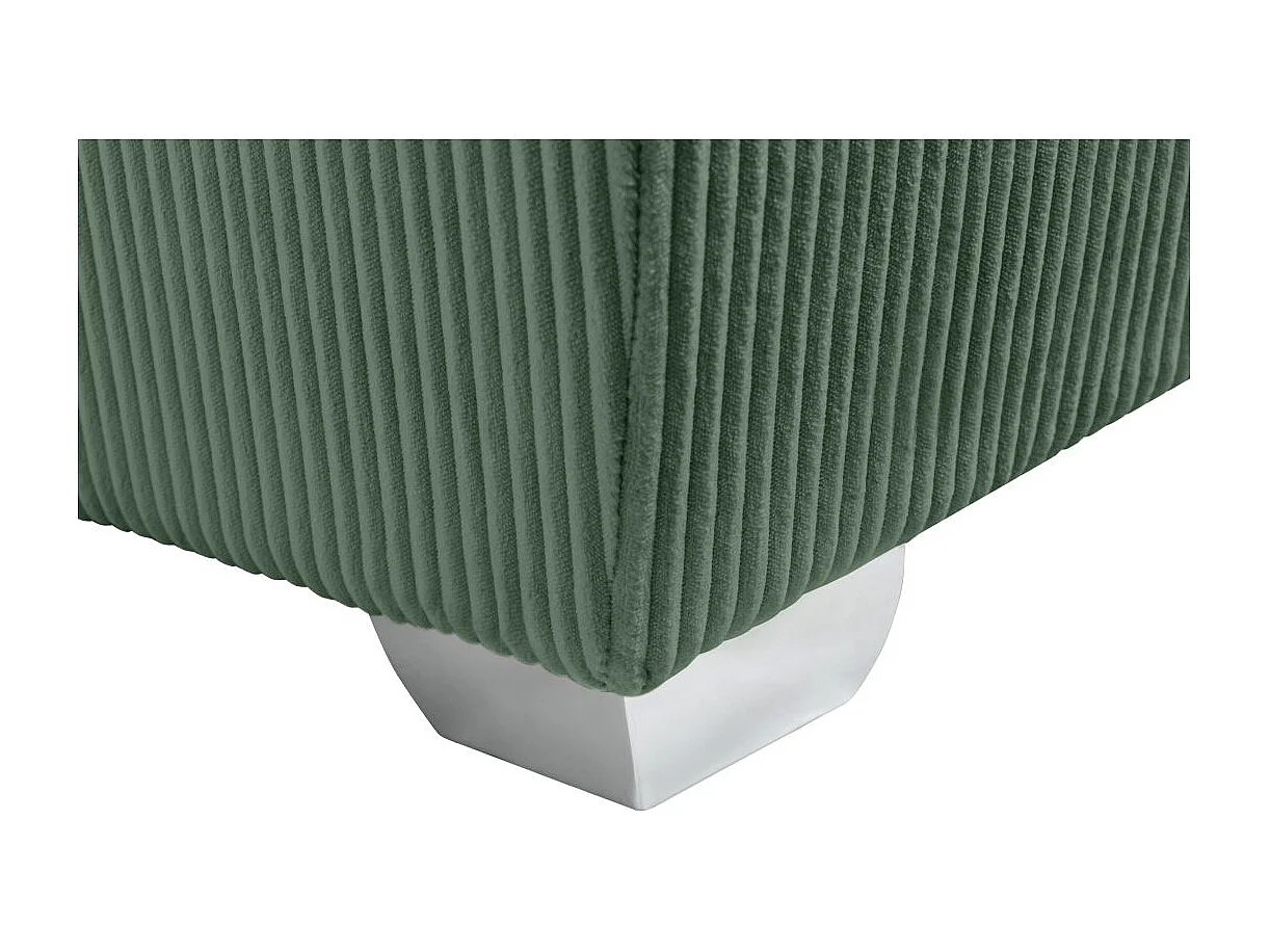 Canapé panoramique PAOLA 6 places convertible avec 2 coffres en velours côtelé vert