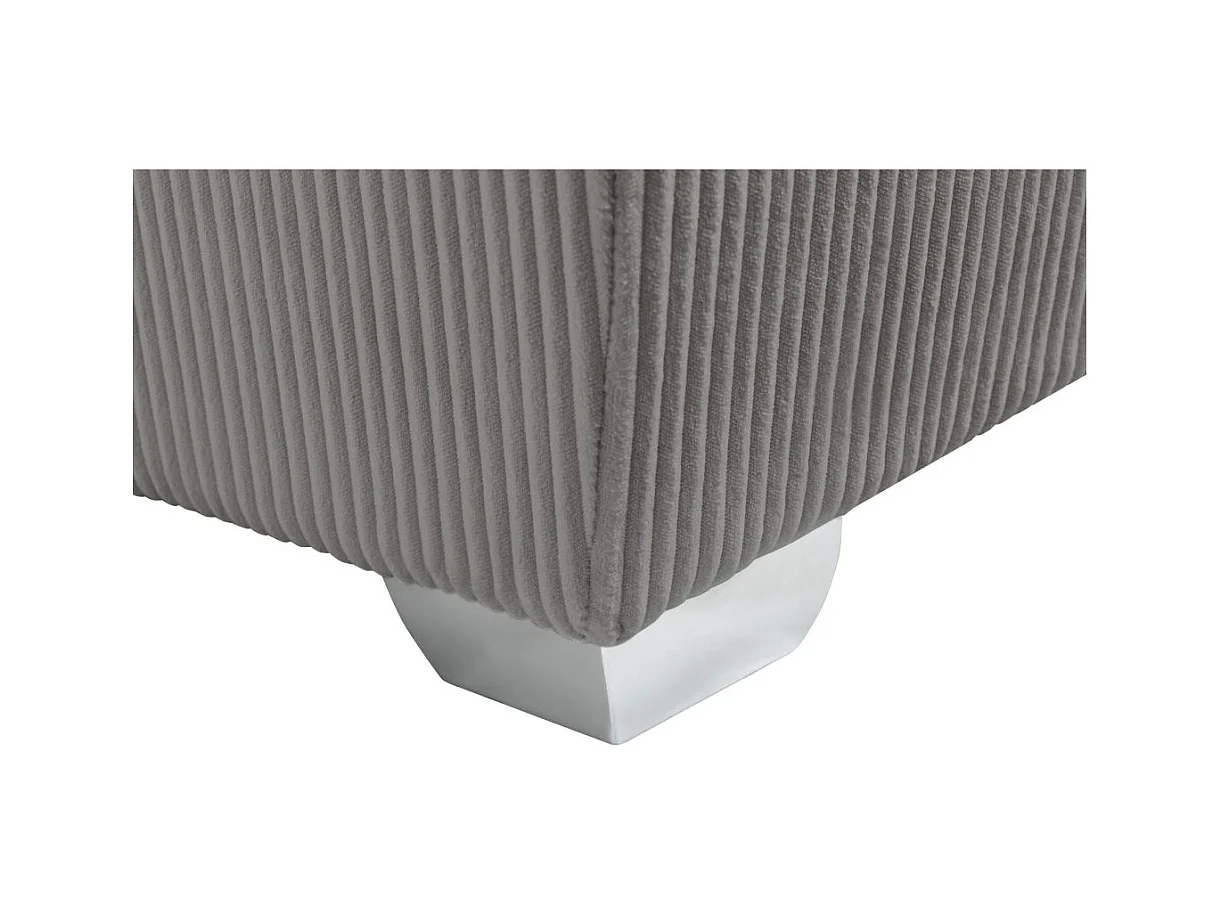 Canapé panoramique PAOLA 6 places convertible avec 2 coffres en velours côtelé gris