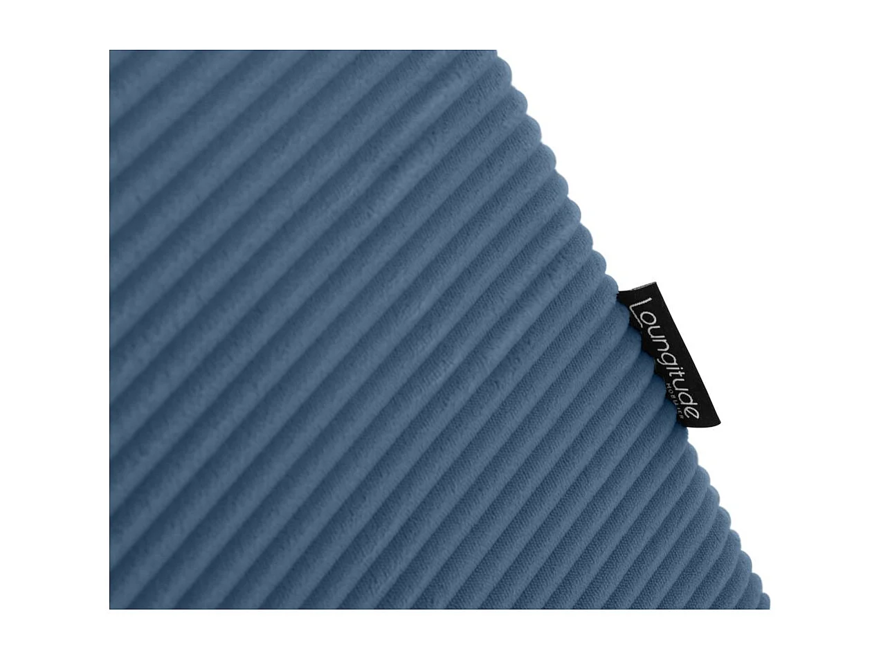 Canapé panoramique PAOLA 6 places convertible avec 2 coffres en velours côtelé bleu