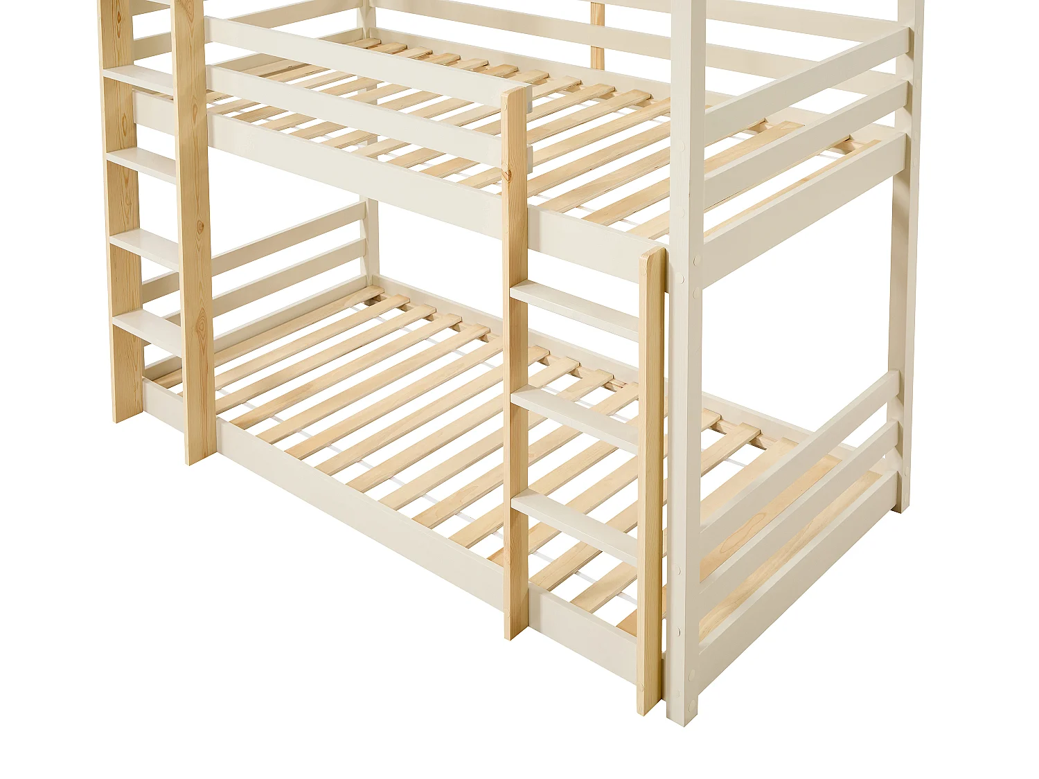 Lits superposés triple - 3 x 90 x 200 cm - Pin – Beige et naturel - VAGAR