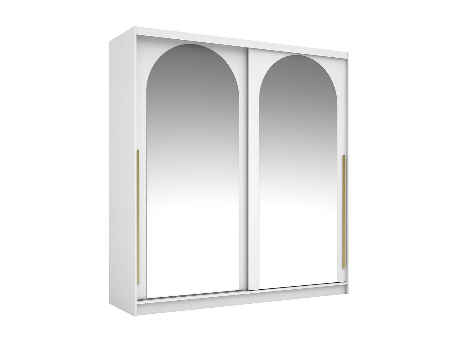 Armoire 2 portes coulissantes – Avec miroirs – L200 cm – Coloris : Blanc - ALVARENO