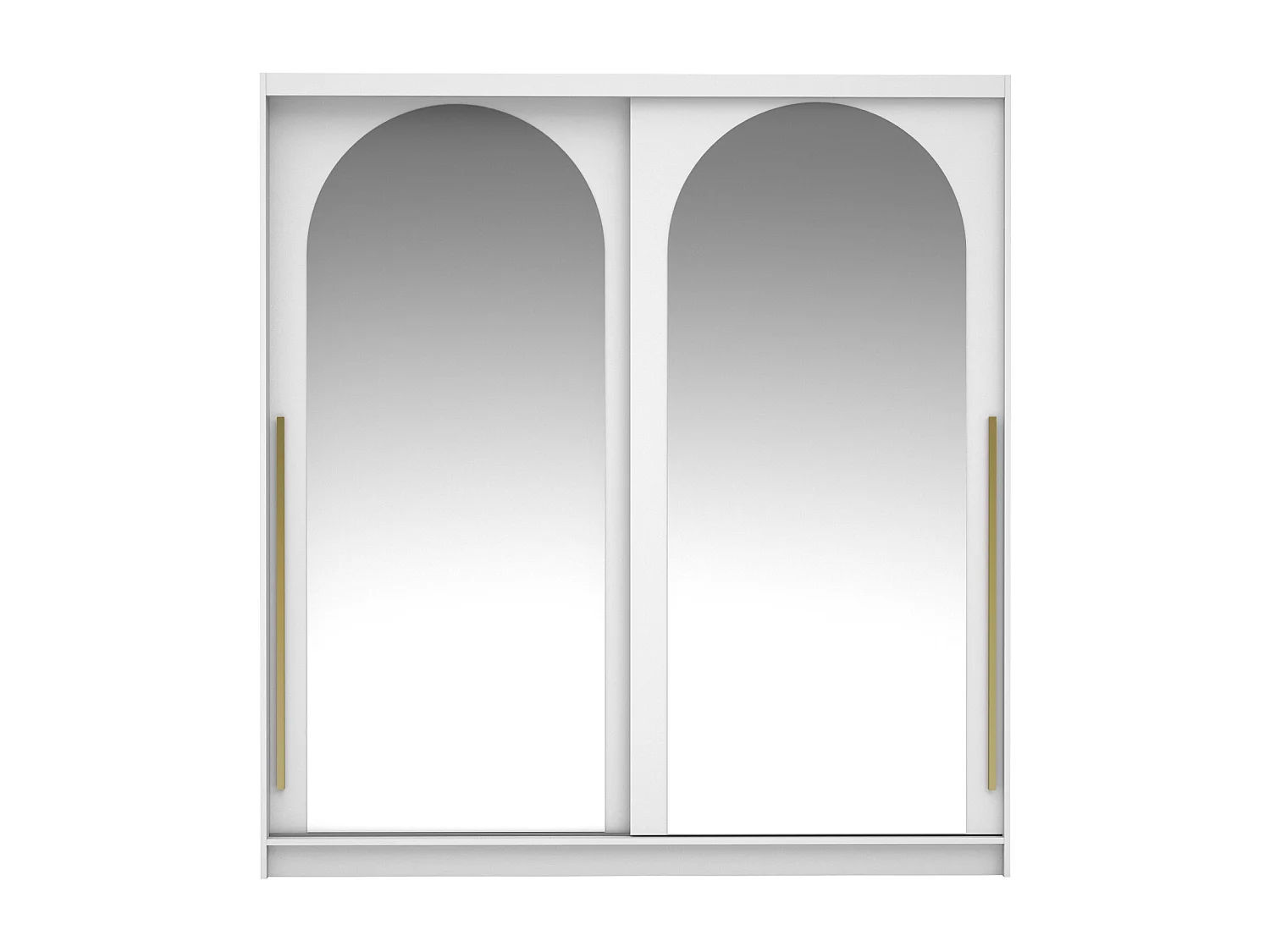 Armoire 2 portes coulissantes – Avec miroirs – L200 cm – Coloris : Blanc - ALVARENO
