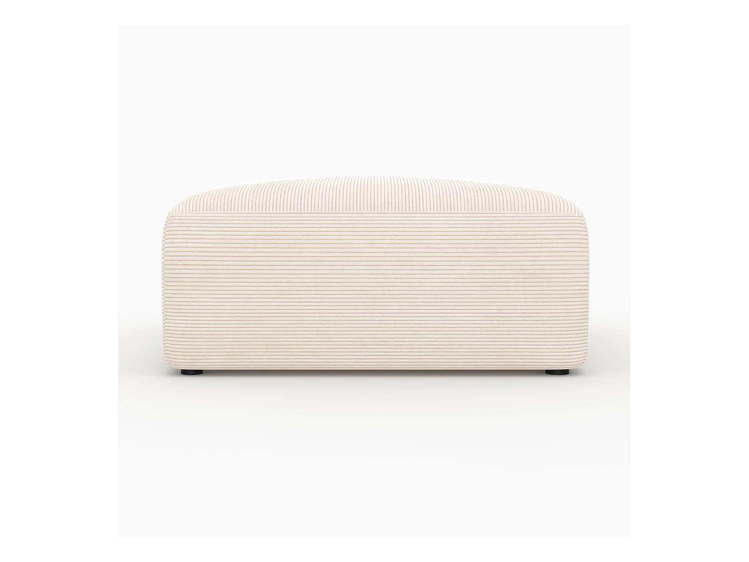 Pouf carré pour canapé modulable en velours blanc cassé - Mina