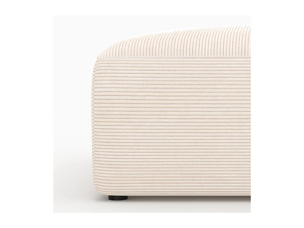Pouf carré pour canapé modulable en velours blanc cassé - Mina