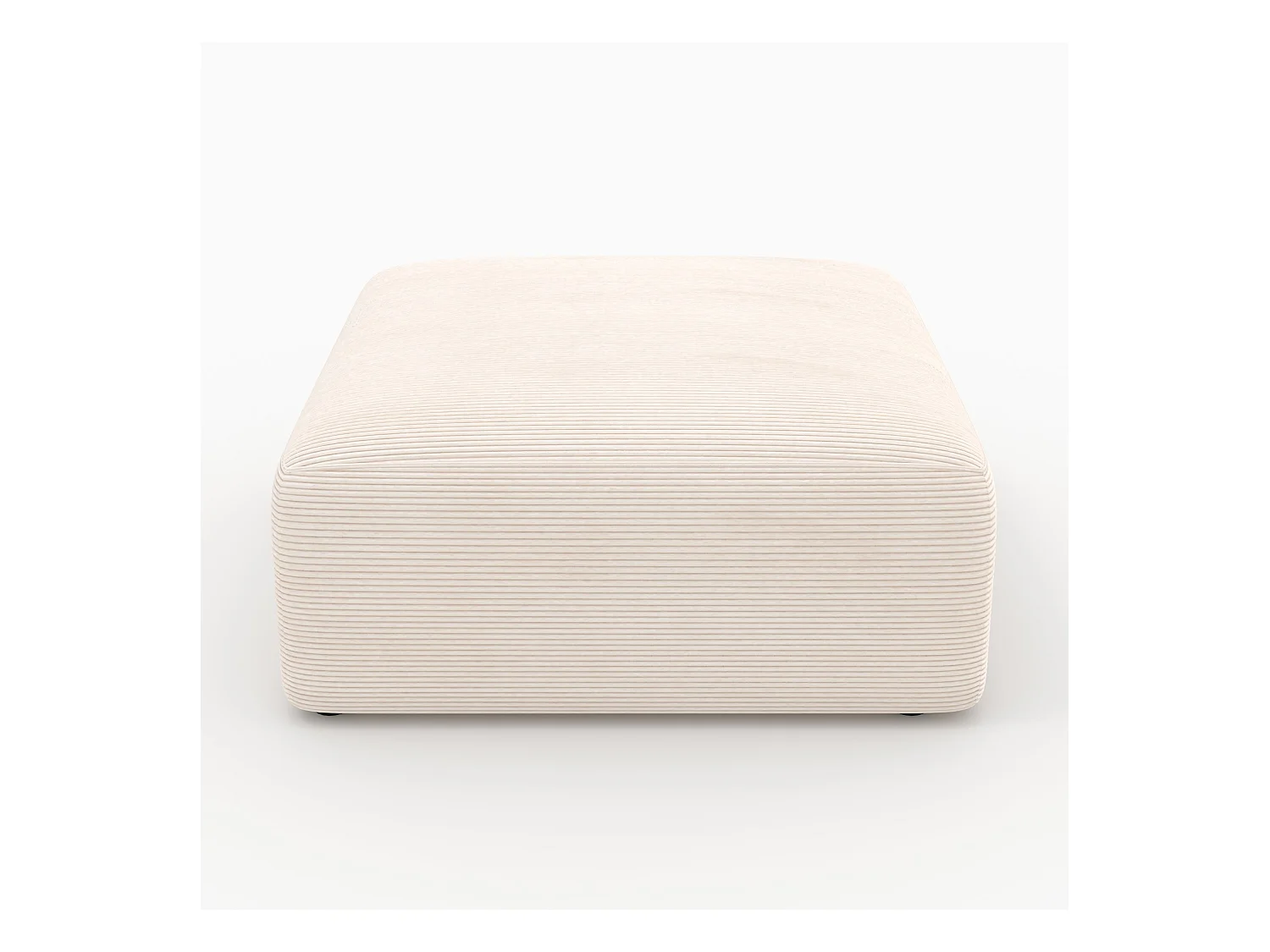 Pouf carré pour canapé modulable en velours blanc cassé - Mina