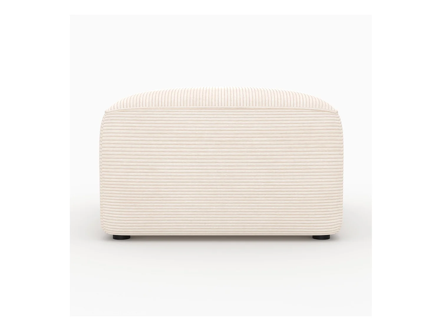 Pouf rectangulaire pour canapé modulable en velours blanc cassé - Mina