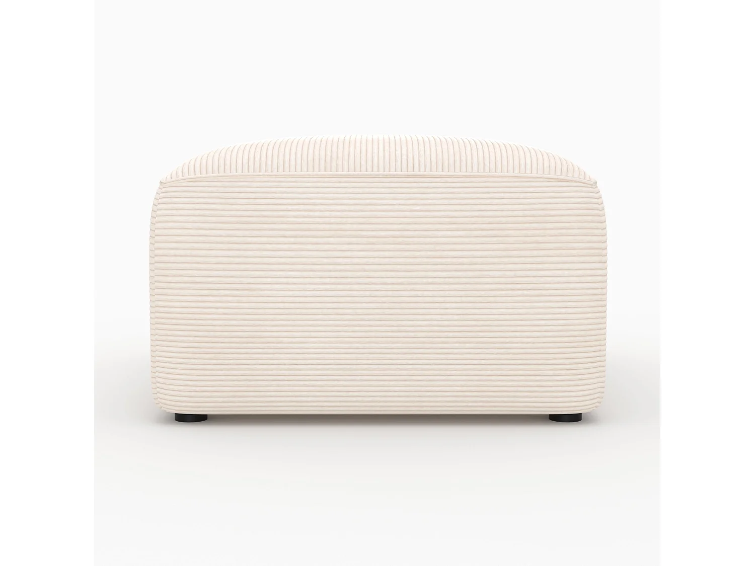 Pouf rectangulaire pour canapé modulable en velours blanc cassé - Mina
