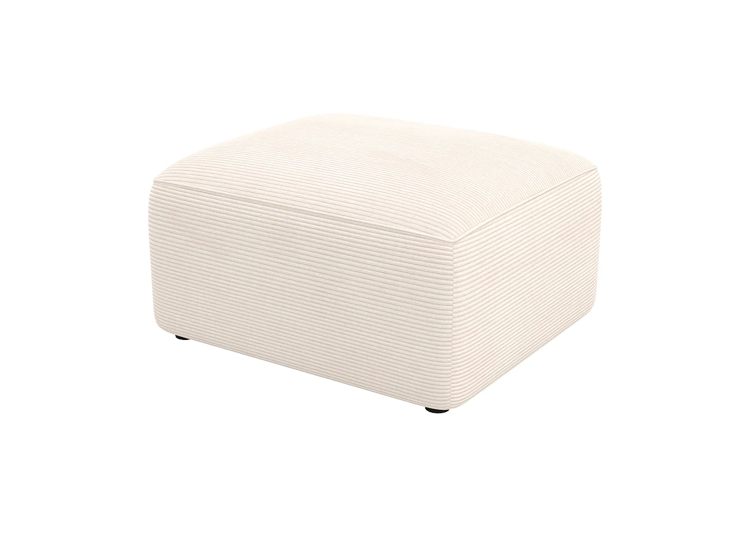 Puf rectangular para sofá modular en terciopelo blanco roto - Mina