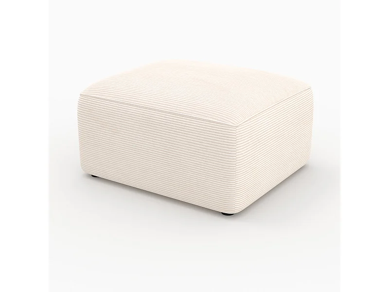 Puf rectangular para sofá modular en terciopelo blanco roto - Mina