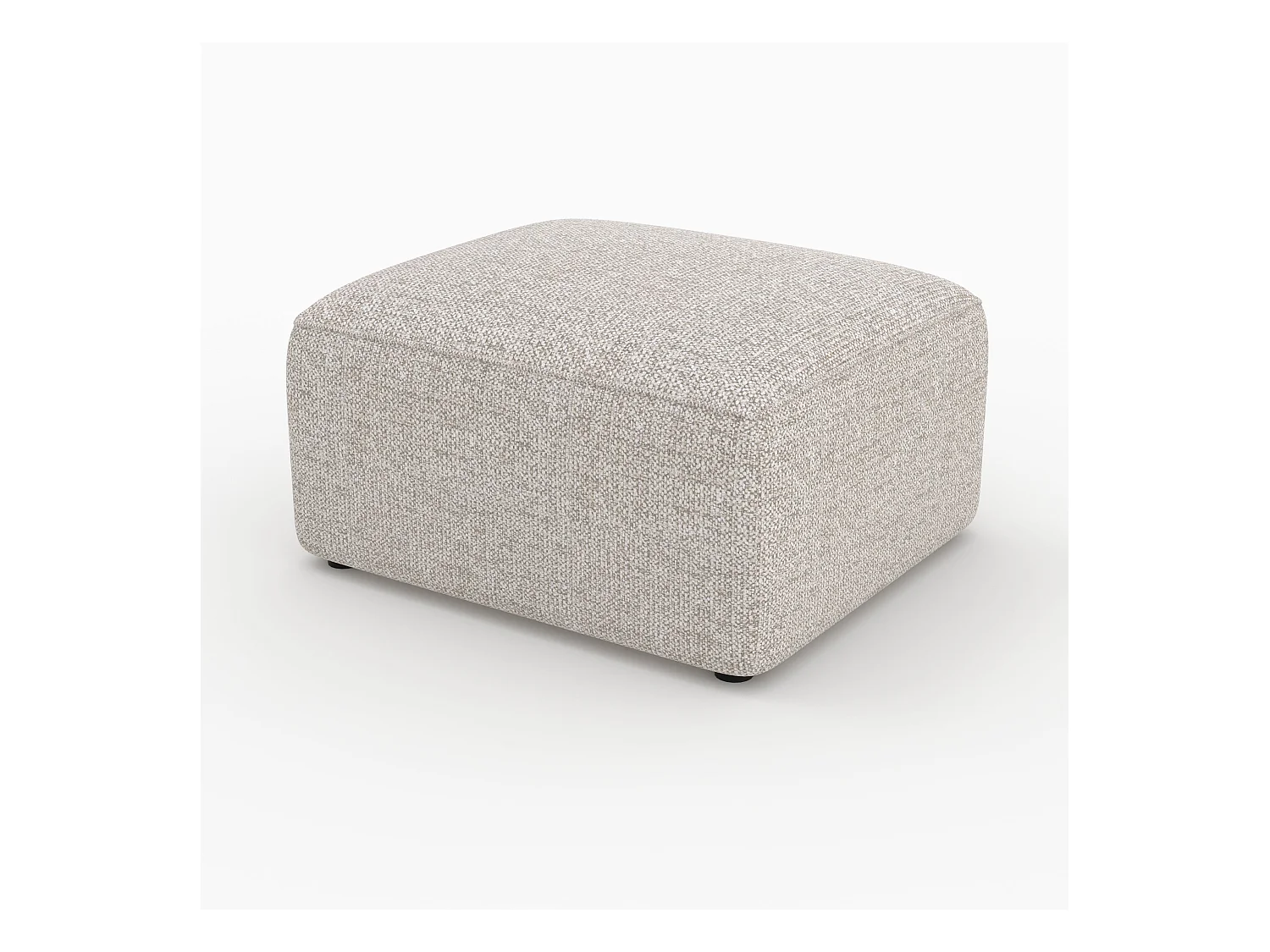 Pouf rectangulaire pour canapé modulable en tissu beige - Hestia