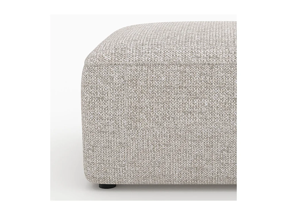 Pouf rectangulaire pour canapé modulable en tissu beige - Hestia