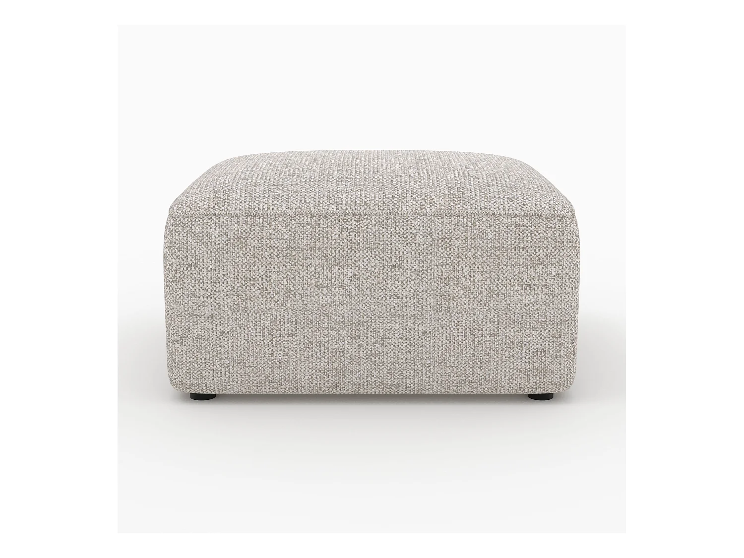 Pouf rectangulaire pour canapé modulable en tissu beige - Hestia