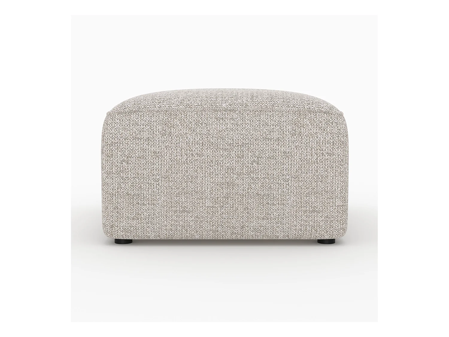 Pouf rectangulaire pour canapé modulable en tissu beige - Hestia