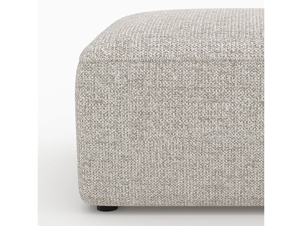 Pouf rettangolare per divano modulare in tessuto beige - Hestia
