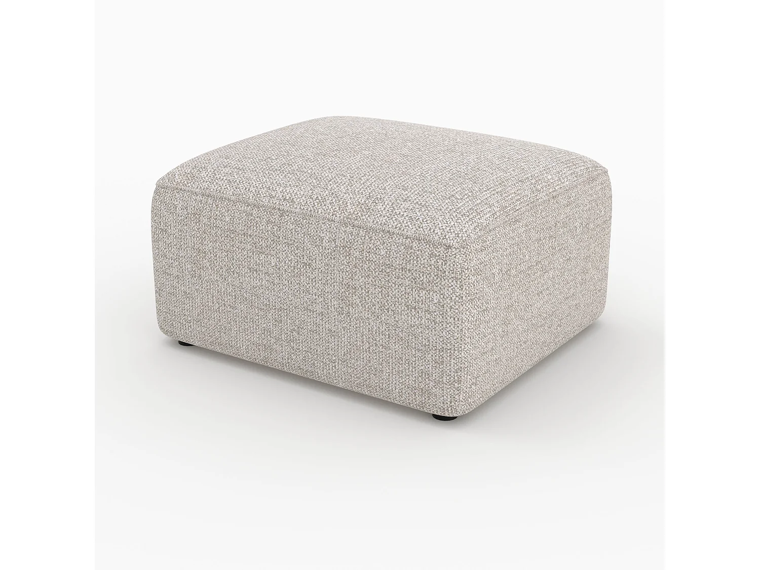 Pouf rectangulaire pour canapé modulable en tissu beige - Hestia