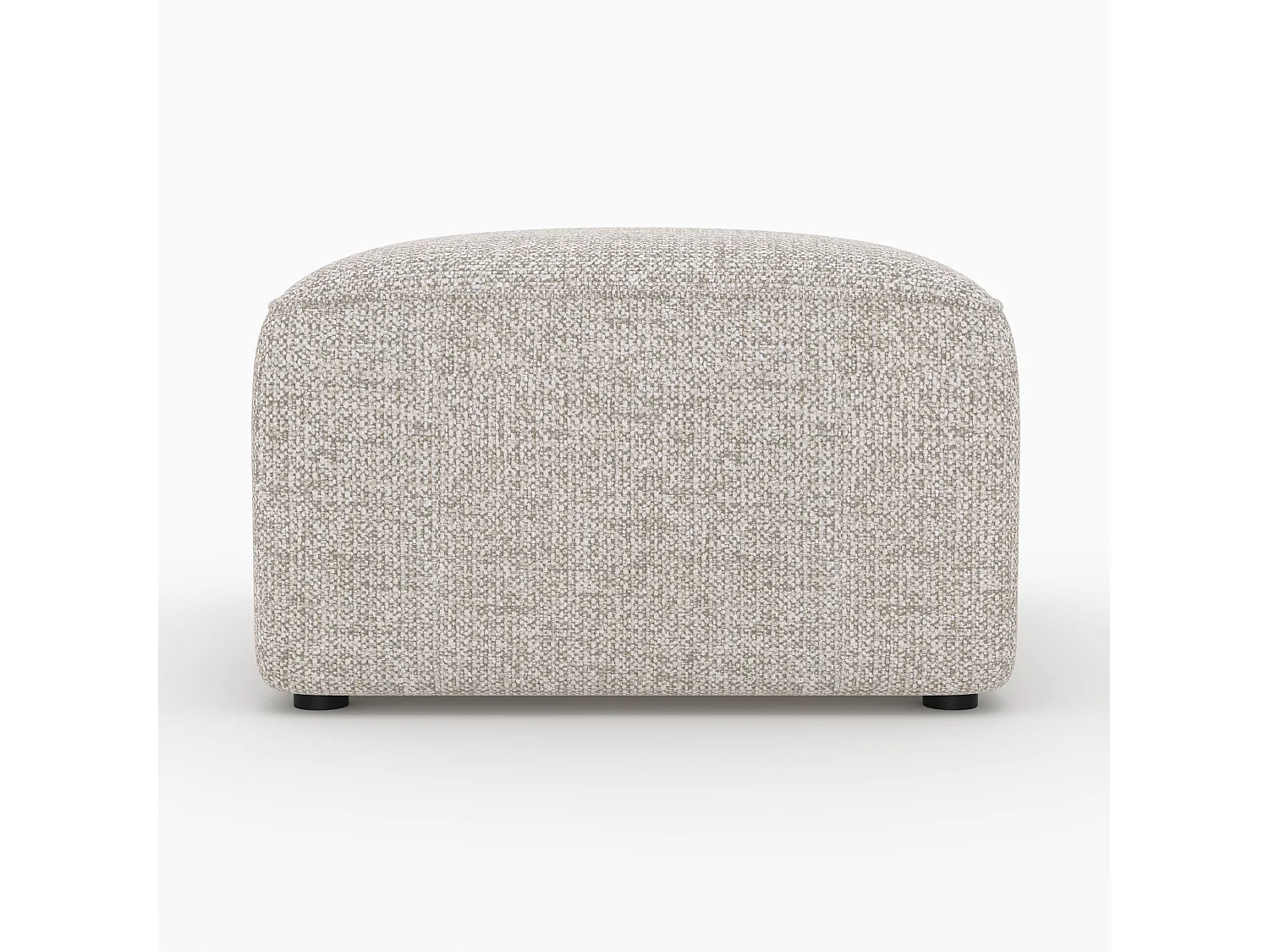 Pouf rectangulaire pour canapé modulable en tissu beige - Hestia