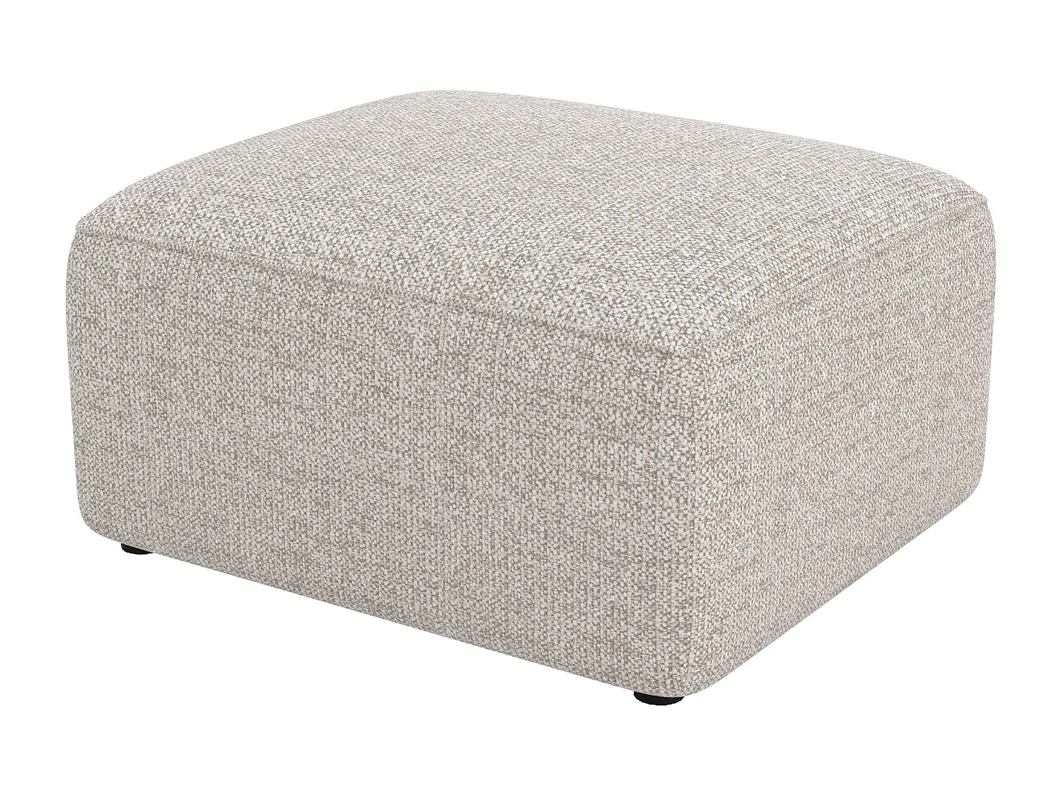 Puf rectangular para sofá modular en tejido beige - Hestia