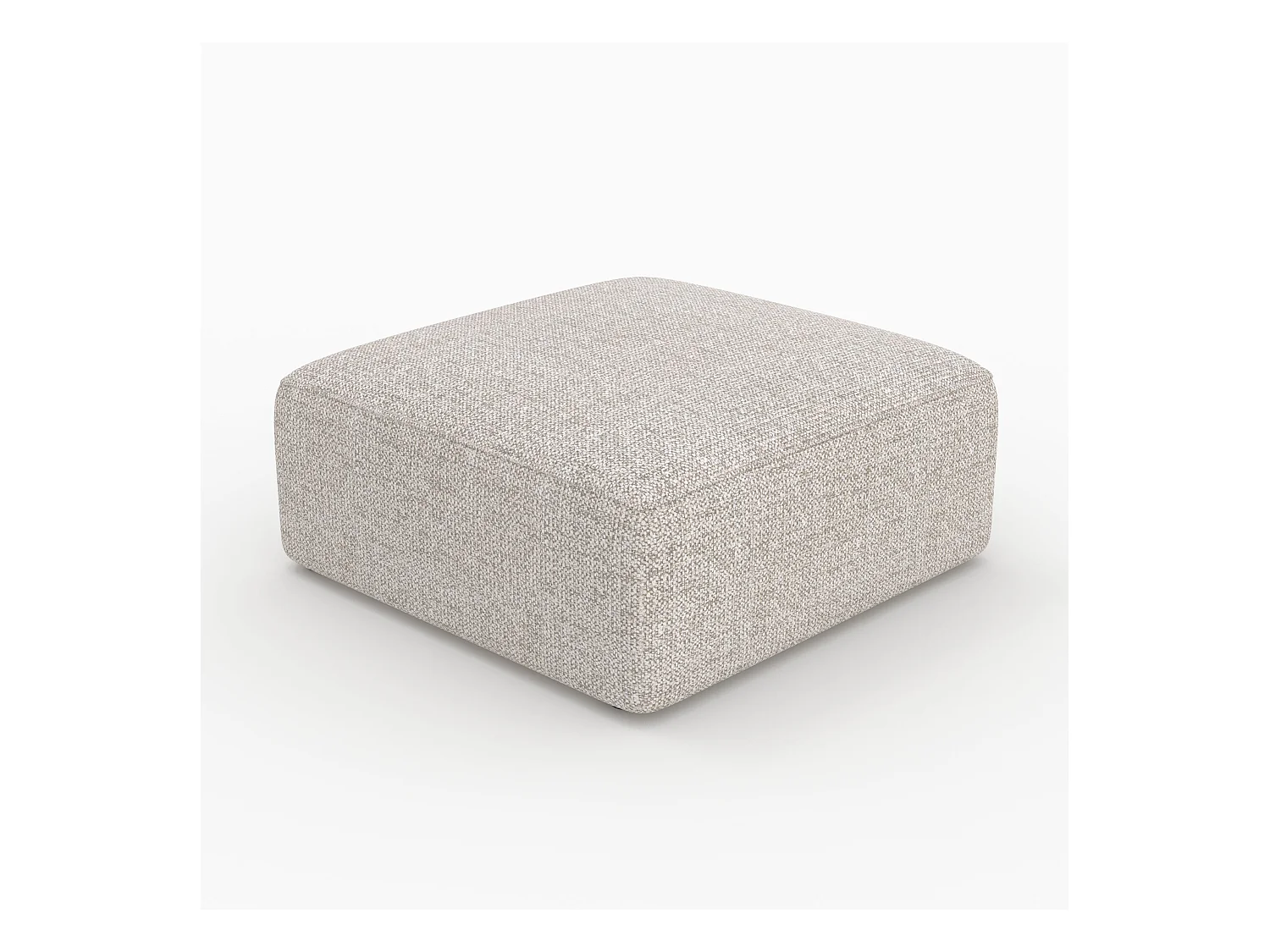 Pouf carré pour canapé modulable en tissu beige - Hestia