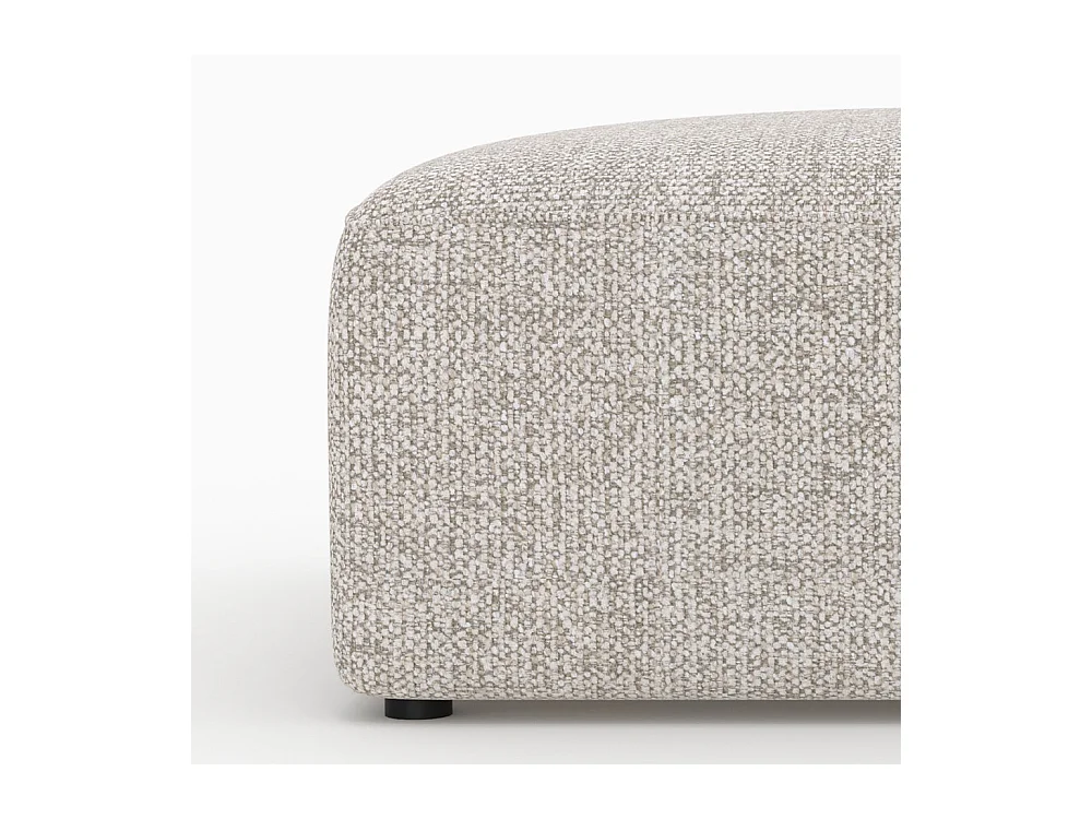 Pouf carré pour canapé modulable en tissu beige - Hestia