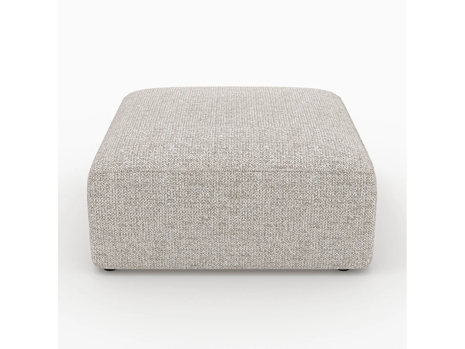 Pouf cuadrado para sofá modular de tela beige - Hestia
