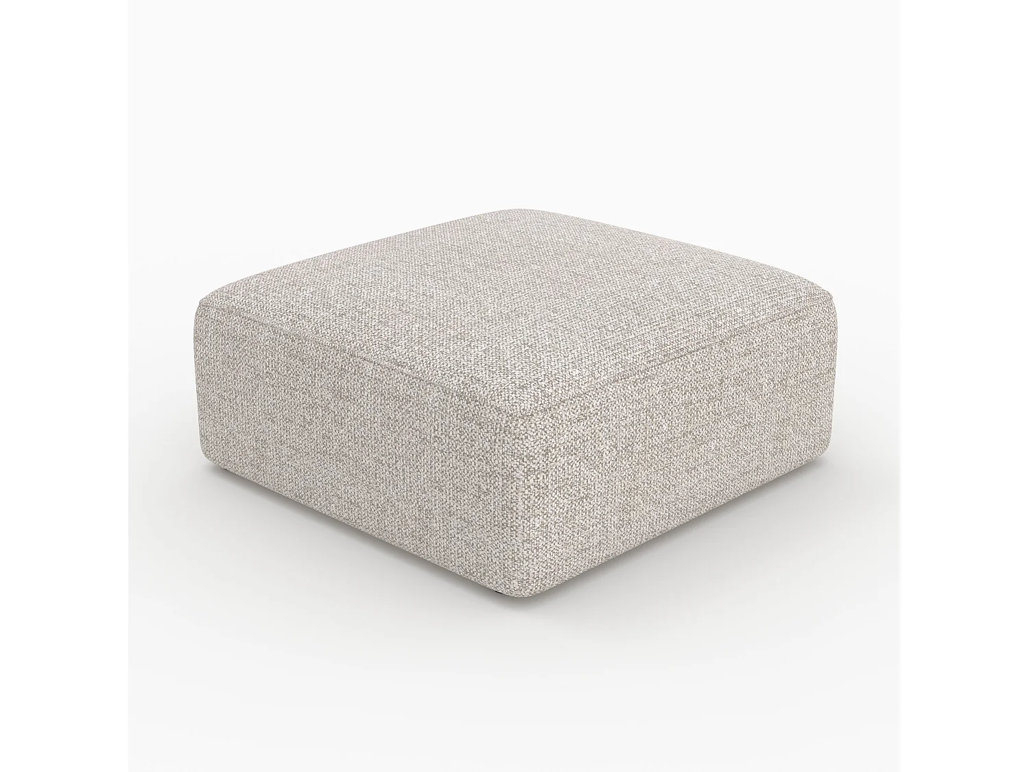 Puf cuadrado para sofá modular de tela beige - Hestia