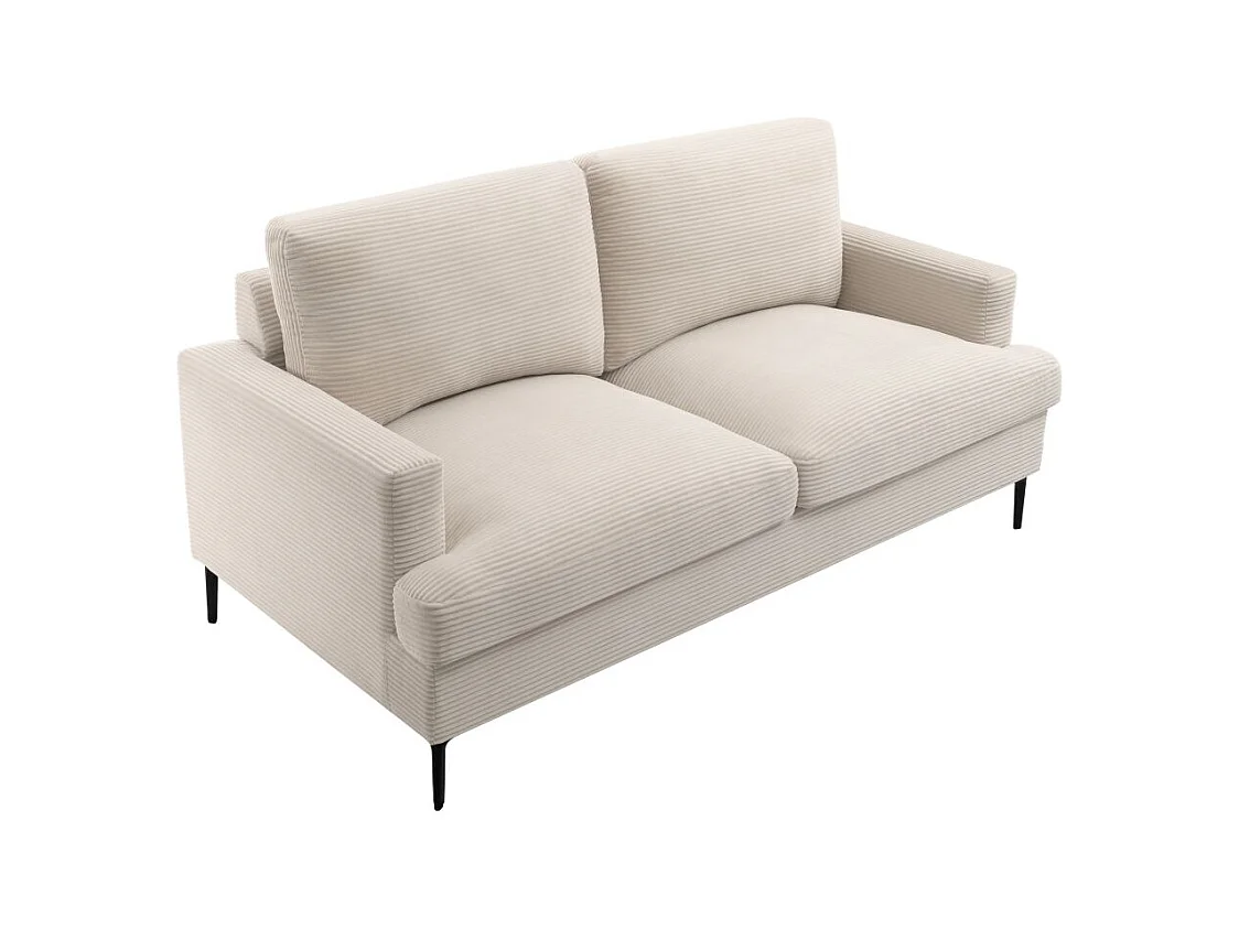 Canapé droit 3 places TALMA en velours côtelé beige