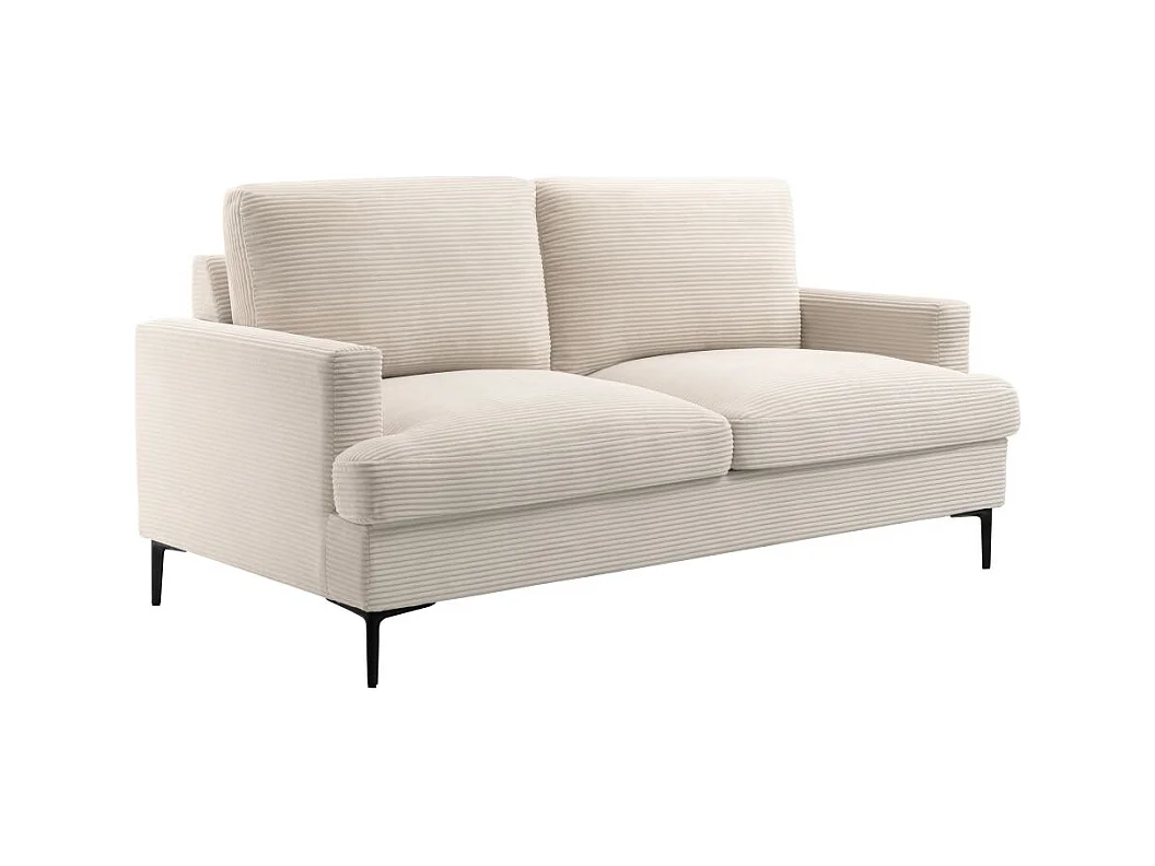 Canapé droit 3 places TALMA en velours côtelé beige