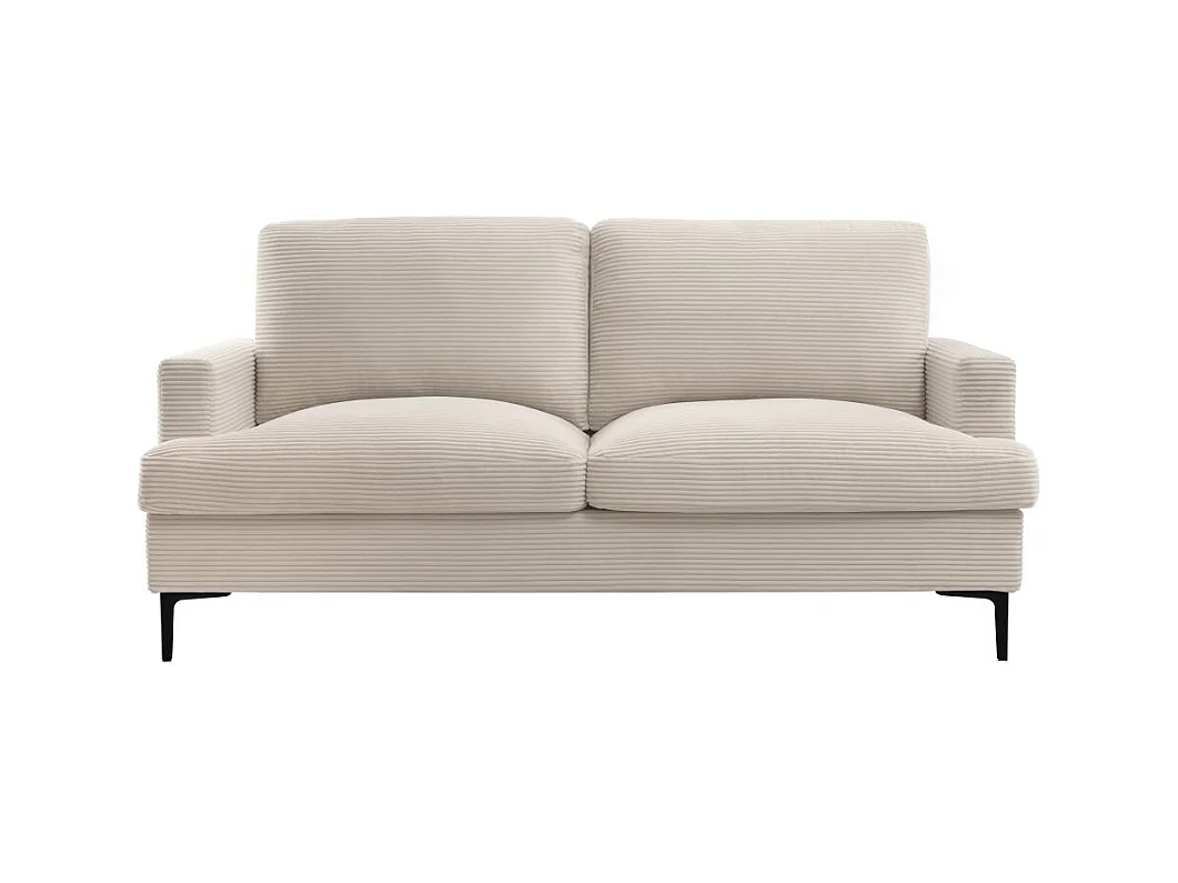 Canapé droit 3 places TALMA en velours côtelé beige