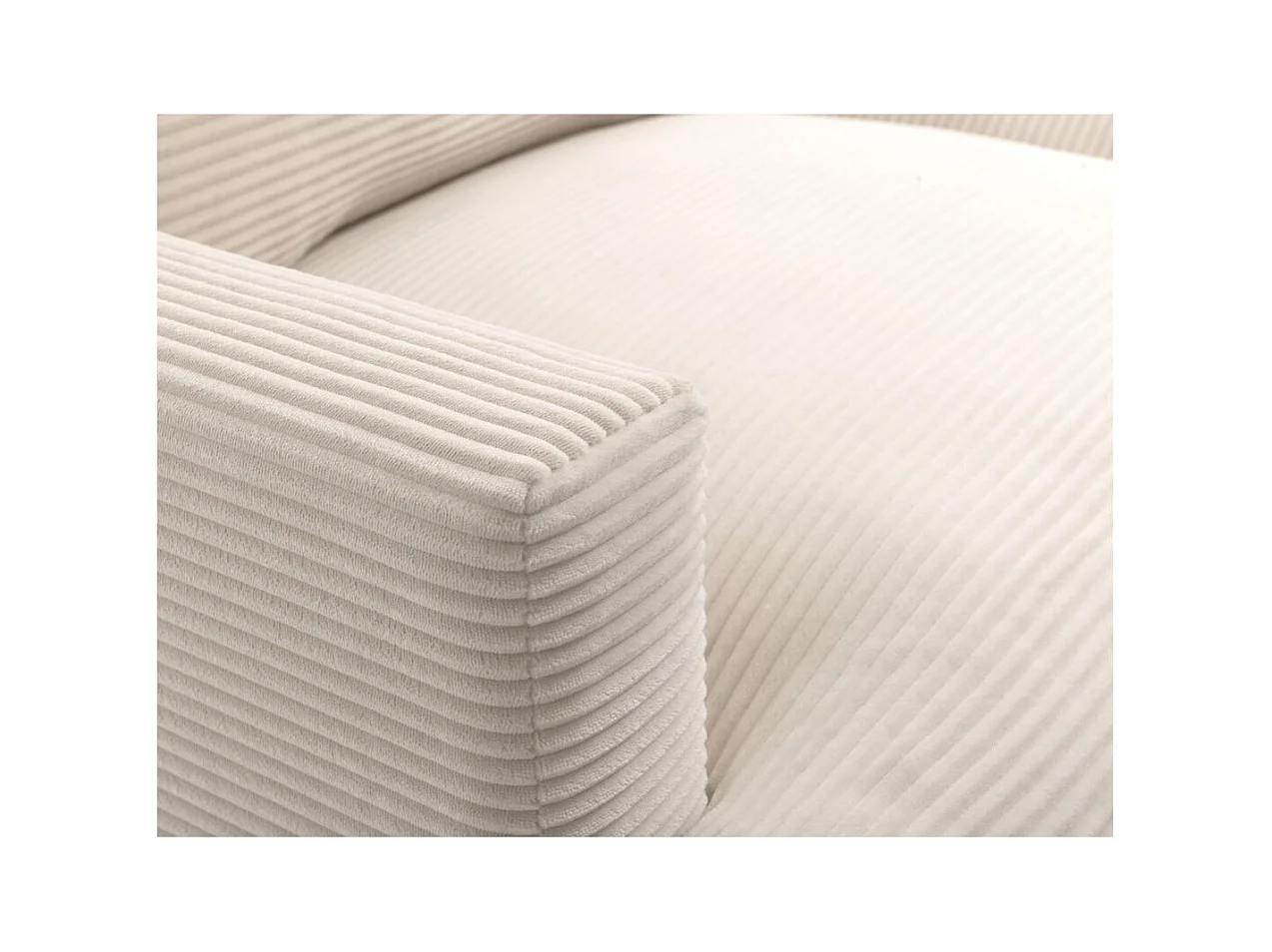 Canapé droit 3 places TALMA en velours côtelé beige