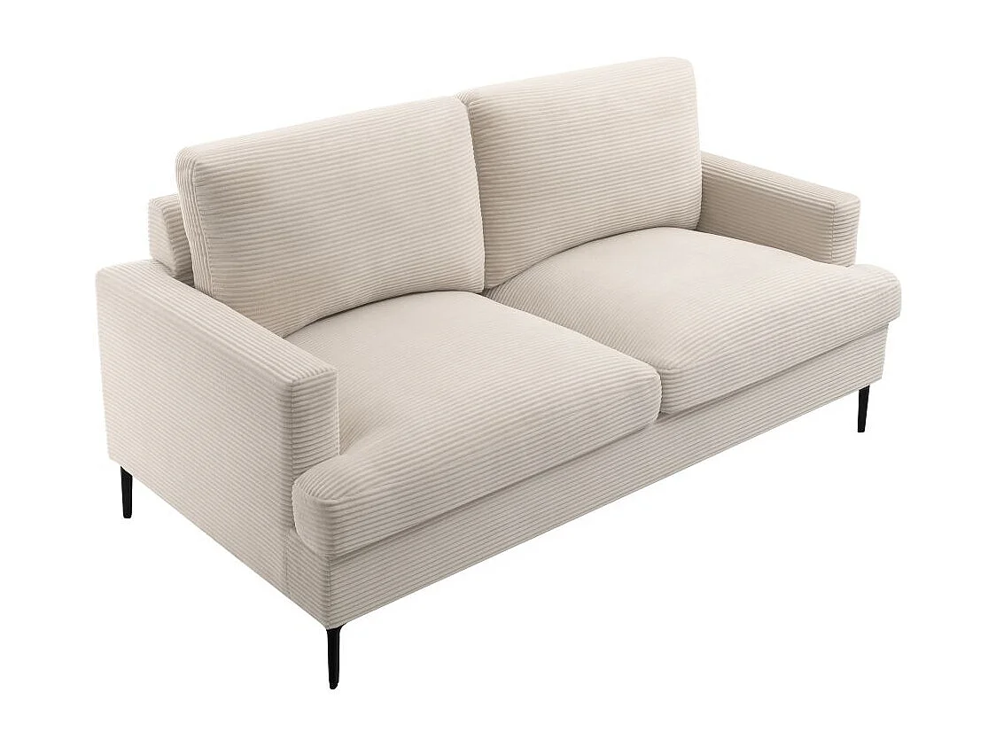 Canapé droit 3 places TALMA en velours côtelé beige