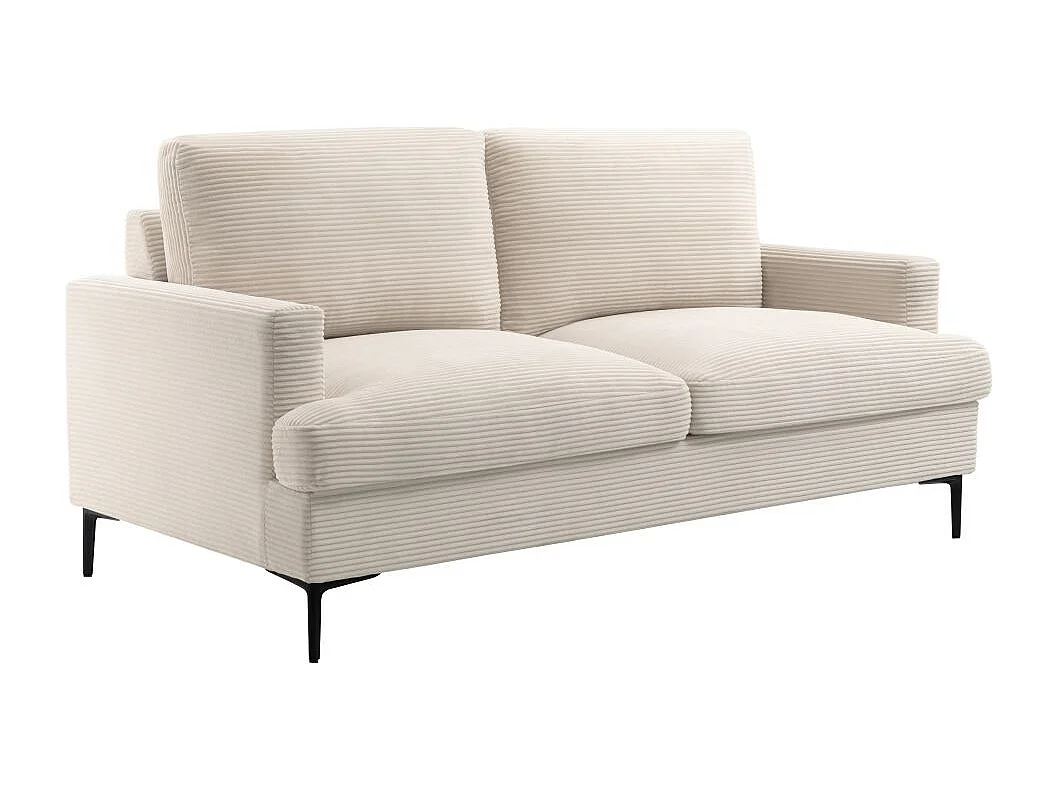 Canapé droit 3 places TALMA en velours côtelé beige