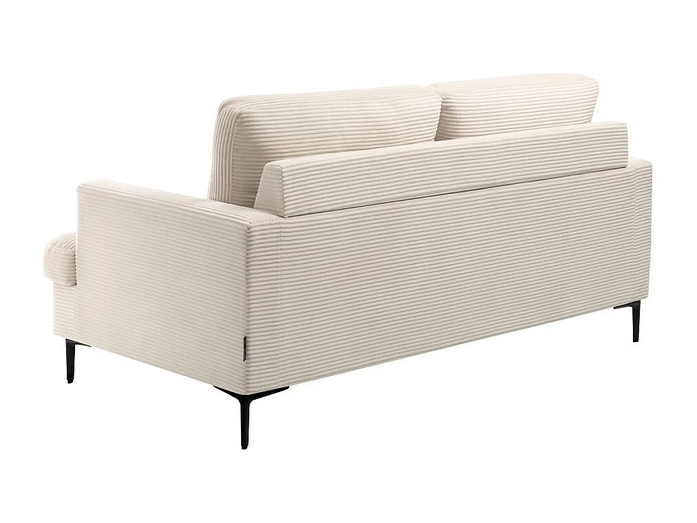 Canapé droit 3 places TALMA en velours côtelé beige