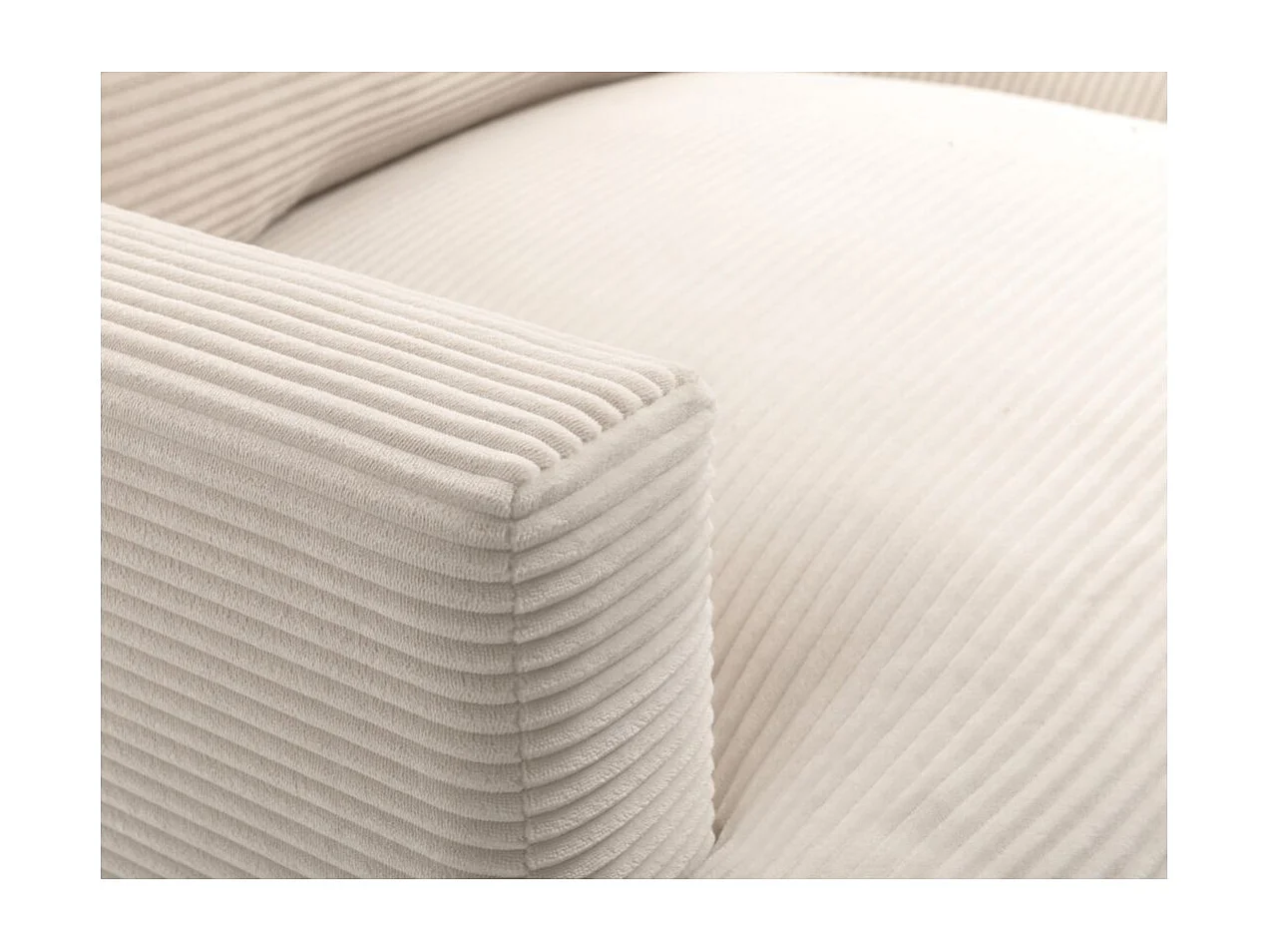 Canapé droit 3 places TALMA en velours côtelé beige