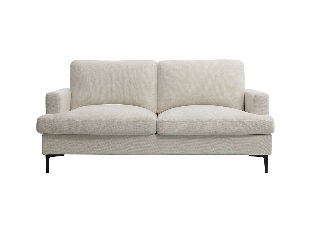 Canapé droit TALMA 3 places en tissu beige pieds métal