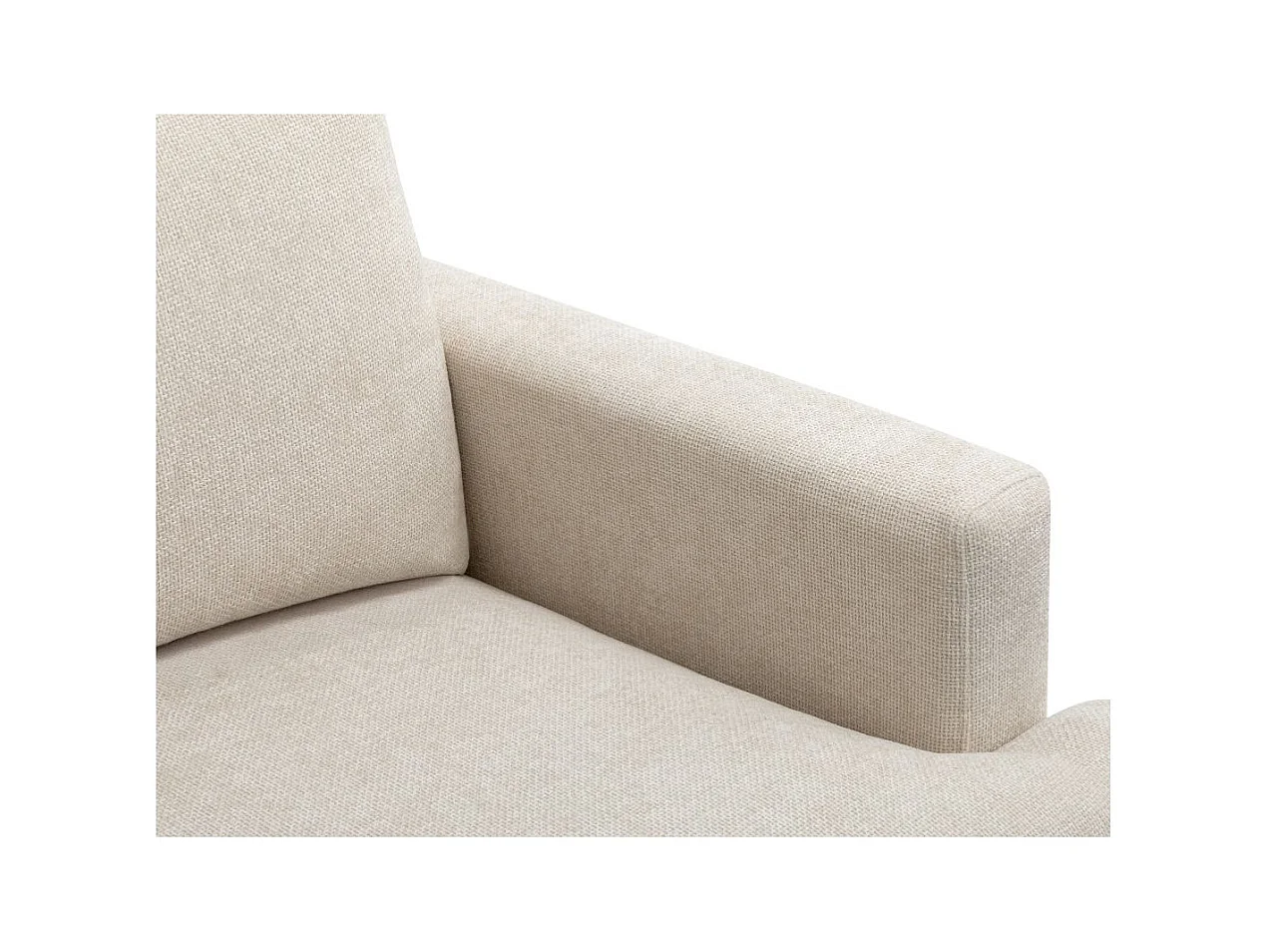 Canapé droit TALMA 3 places en tissu beige pieds métal