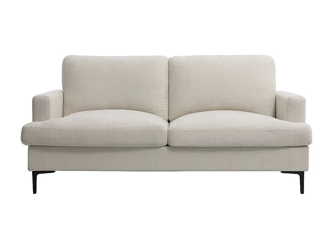 Canapé droit TALMA 3 places en tissu beige pieds métal
