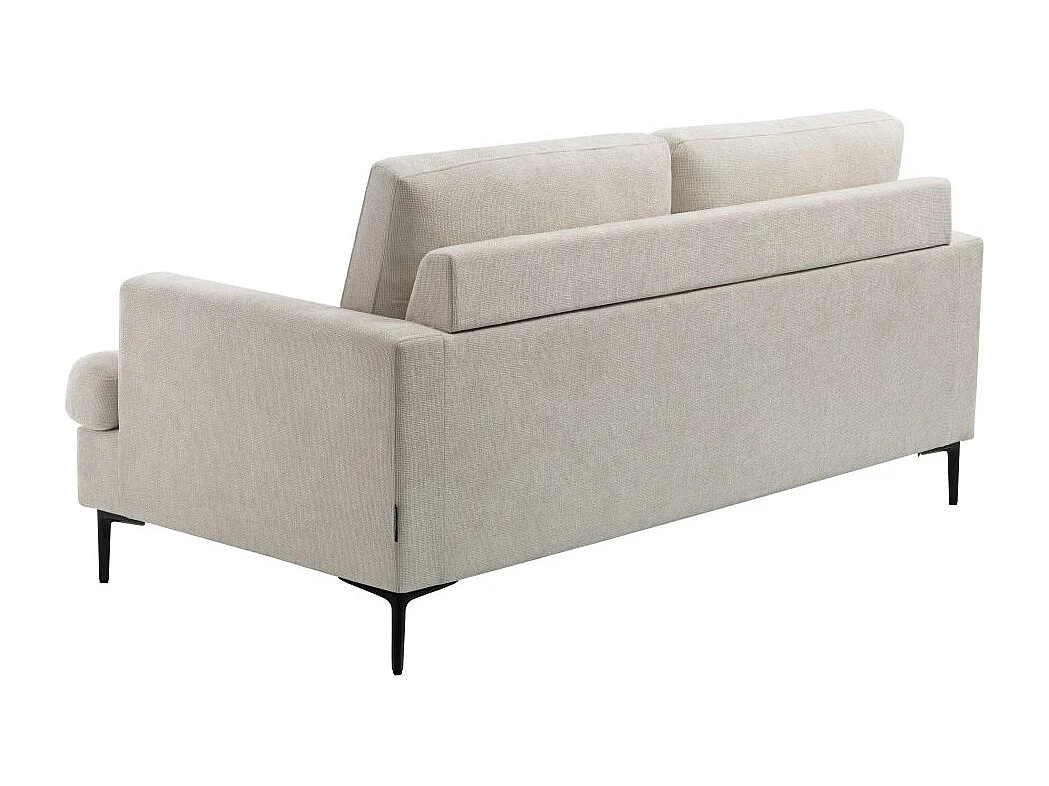 Canapé droit TALMA 3 places en tissu beige pieds métal